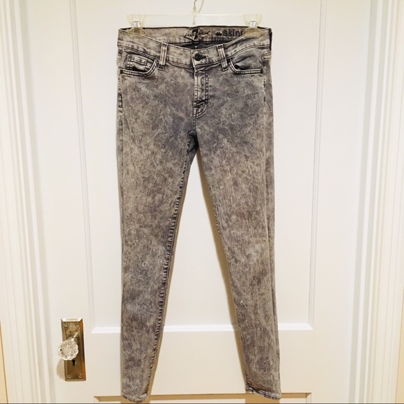 ⭐️ 7 For All Mankind Gray Acid Wash Skinny Jeans 27 - Picture 1 of 8